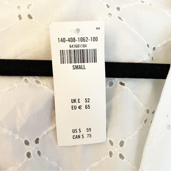 Abercrombie Knot Front Eyelet Blouse White Size Small - Picture 9 of 15
